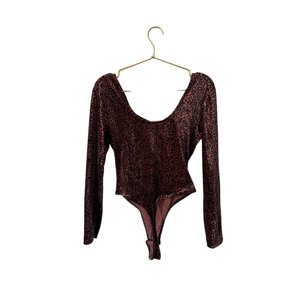 Vintage 1990s Jumping Joy Velour Leopard Jumpsuit leotard - Picture 3 of 6